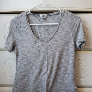 Black and white striped T